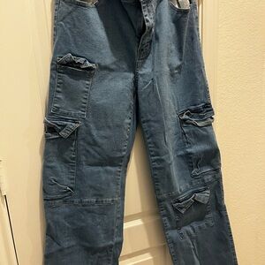 Stylish Blue Cargo Jeans